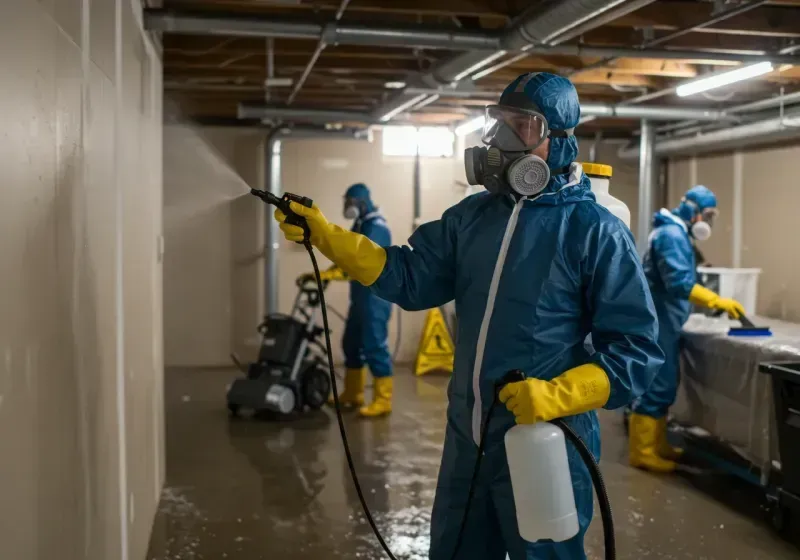 Basement Sanitization and Antimicrobial Treatment process in Heritage Creek, KY